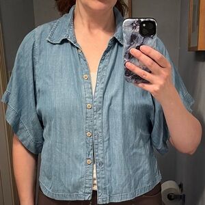 Banana Republic Chambray Boxy Button Front Shirt